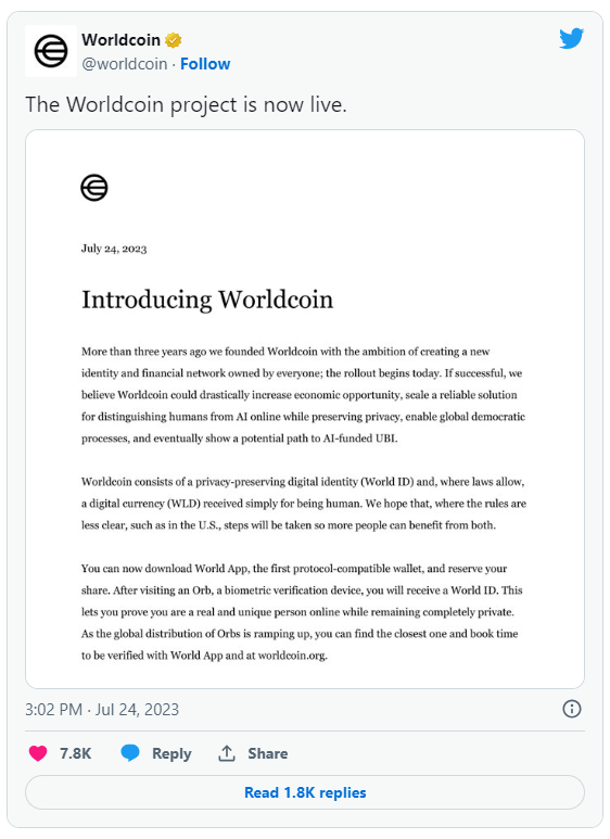 加密社区对世界币WLD的推出反应不一插图 加密社区对世界币WLD的推出反应不一