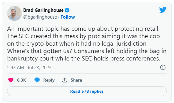 Ripple首席执行官表示美国证券交易委员会制造了混乱插图 Ripple首席执行官表示美国证券交易委员会制造了混乱