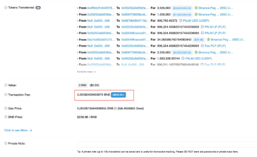 Palmswap遭受闪电贷攻击,损失901,455USDT插图1 Palmswap遭受闪电贷攻击,损失901,455USDT