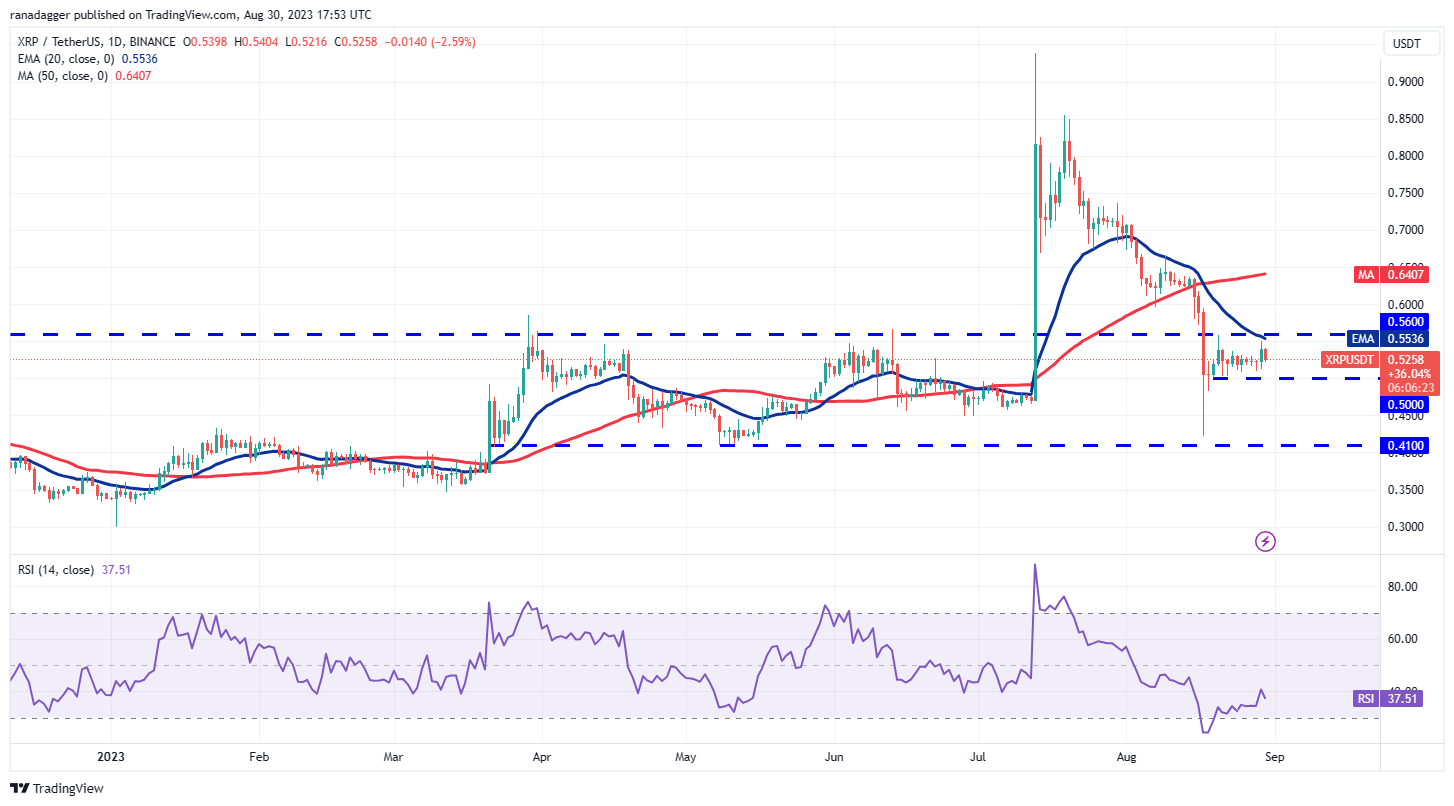 数字货币价格分析 8/30:BTC、ETH、BNB、XRP、ADA、DOGE、SOL、TON、DOT、MATIC插图4 数字货币价格分析 8/30:BTC、ETH、BNB、XRP、ADA、DOGE、SOL、TON、DOT、MATIC