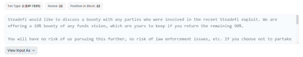 Steadefi在攻击中被利用:所有资金都面临风险插图1 Steadefi在攻击中被利用:所有资金都面临风险