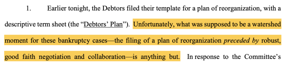 FTX债权人对交易所的破产退出计划不以为然插图 FTX债权人对交易所的破产退出计划不以为然