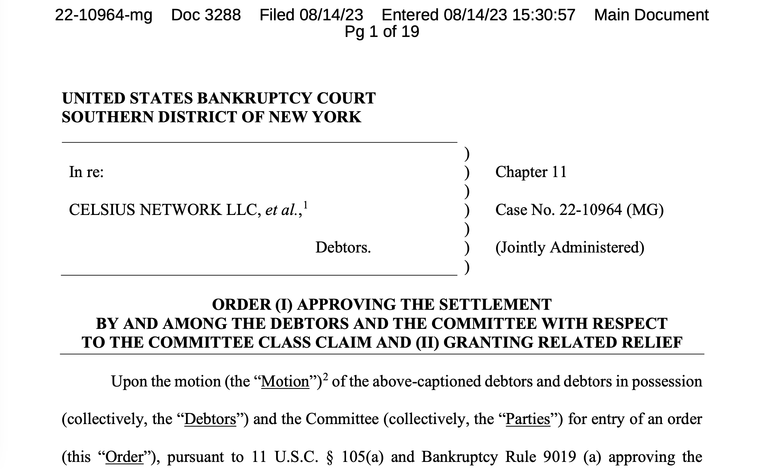Celsius将就与客户的和解计划进行投票插图 Celsius将就与客户的和解计划进行投票
