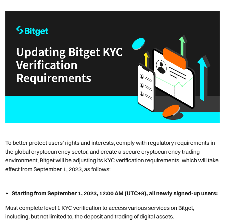 Bitget强制KYC要求,以符合日益严格的全球法规插图 Bitget强制KYC要求,以符合日益严格的全球法规