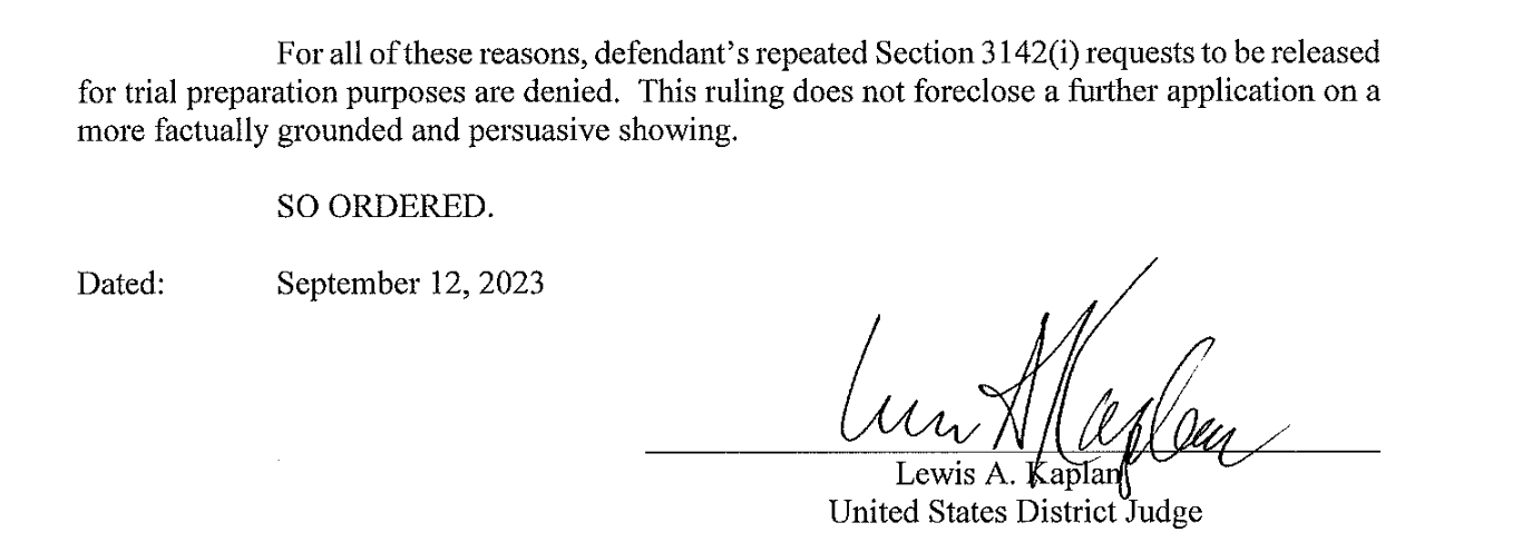 萨姆·班克曼-弗里德的临时释放请求因审判日期临近而被拒绝插图 萨姆·班克曼-弗里德的临时释放请求因审判日期临近而被拒绝