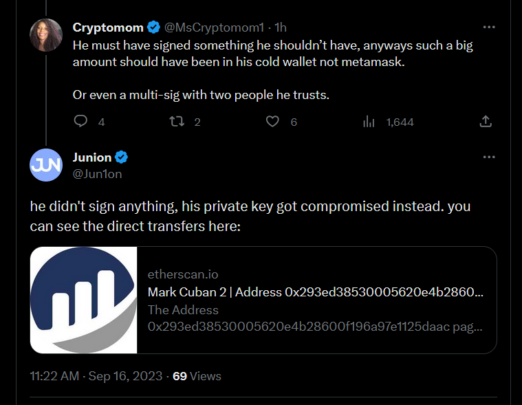 马克·库班 (Mark Cuban) 因热钱包被黑客攻击损失87万美元插图 马克·库班 (Mark Cuban) 因热钱包被黑客攻击损失87万美元