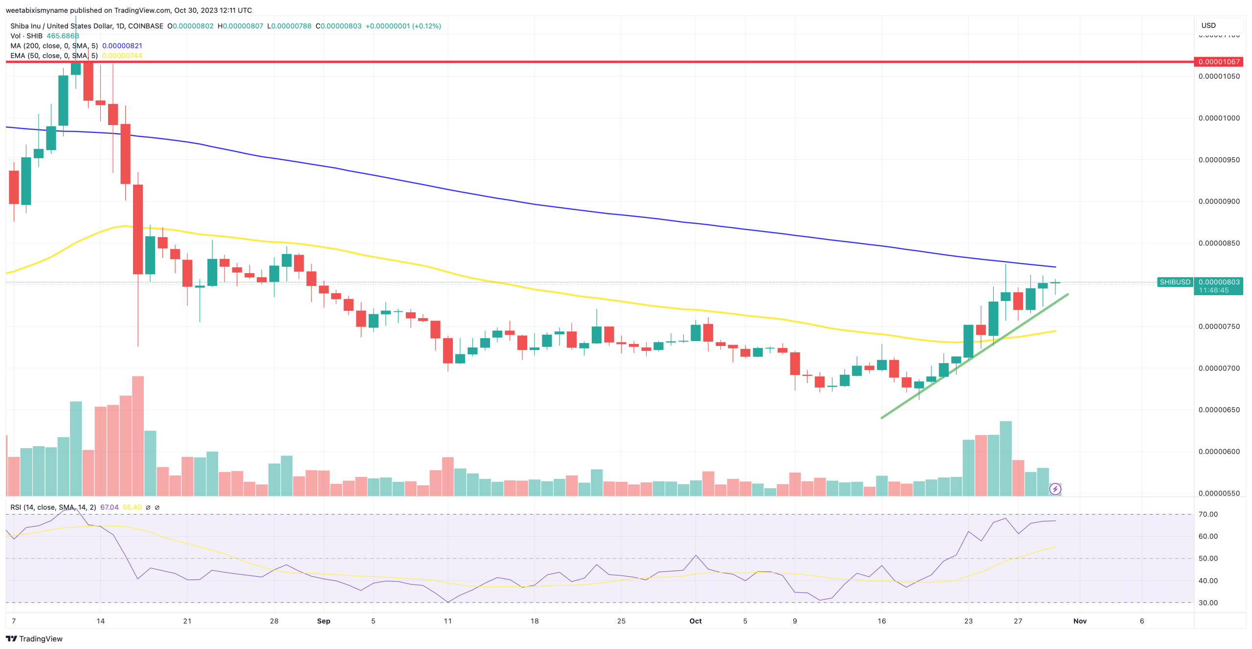 鲸鱼维持0.000008美元水平时的柴犬价格预测,SHIB下一步走向何方?插图 鲸鱼维持0.000008美元水平时的柴犬价格预测,SHIB下一步走向何方?