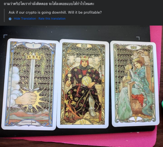 泰国加密货币投资者用塔罗牌作为预测市场的神圣信号