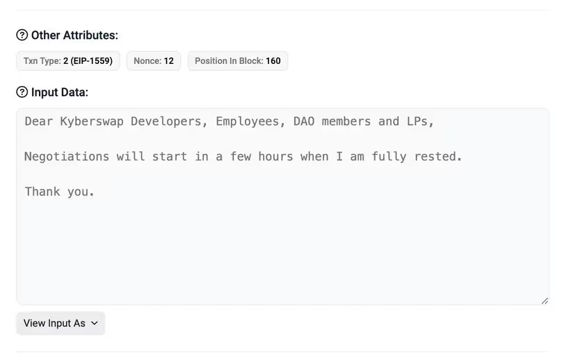 KyberSwap DEX遭黑客攻击损失4800万美元插图 KyberSwap DEX遭黑客攻击损失4800万美元