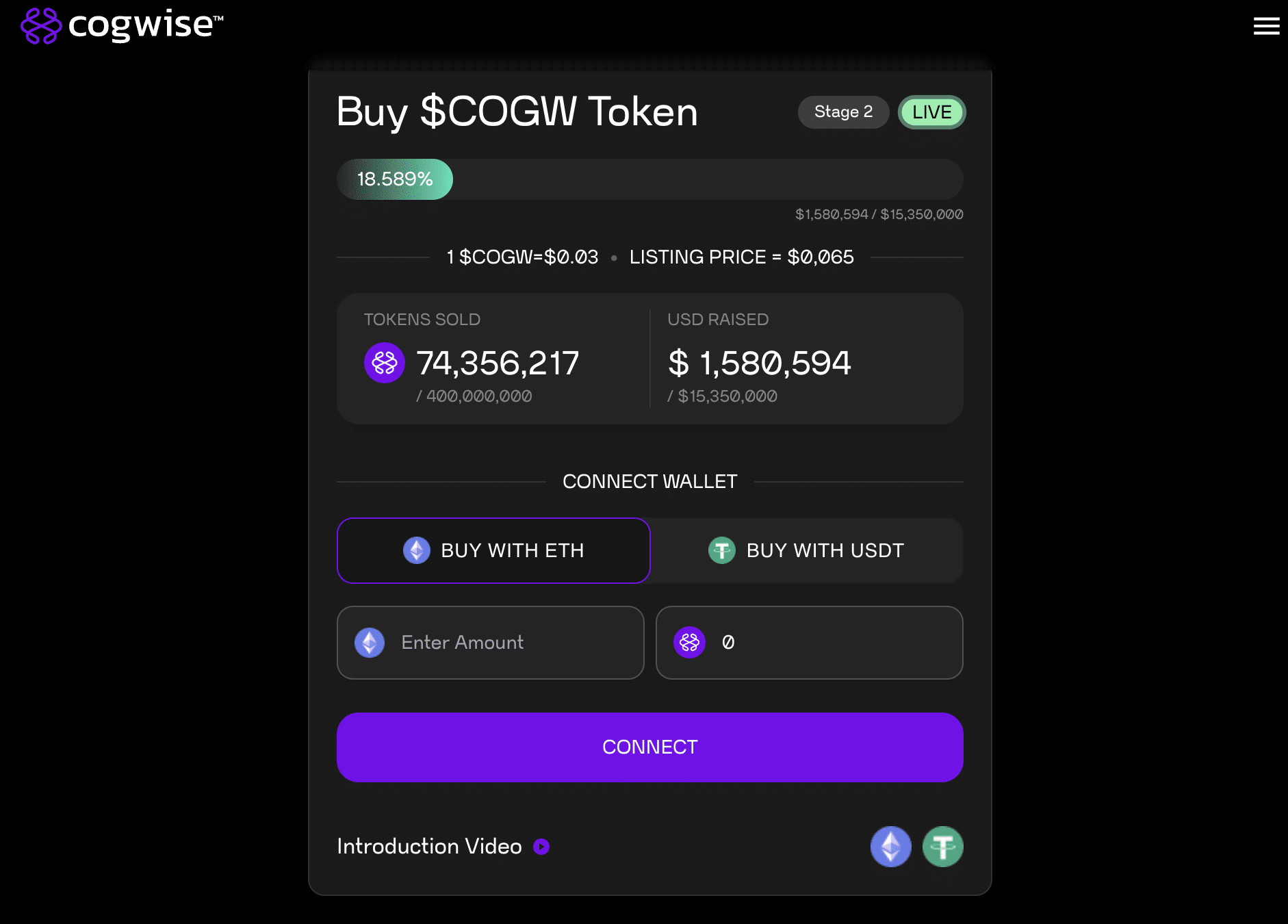 Cogwise(COGW)代币预售筹集资金150万美元插图 Cogwise(COGW)代币预售筹集资金150万美元