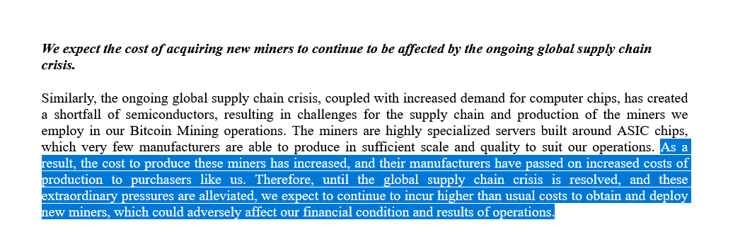比特币矿商Riot表示,芯片短缺和关注气候的法规是利润面临的风险插图 比特币矿商Riot表示,芯片短缺和关注气候的法规是利润面临的风险