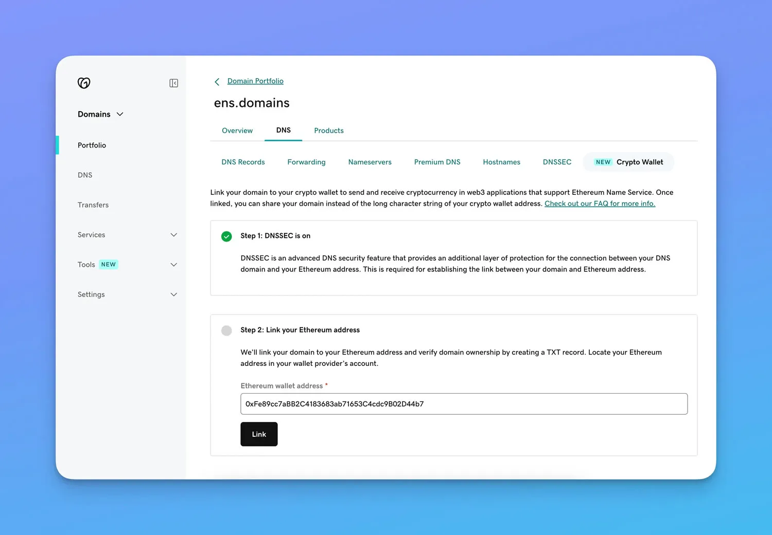 以太坊名称服务与GoDaddy合作,ENS币行情飙升14%插图 以太坊名称服务与GoDaddy合作,ENS币行情飙升14%