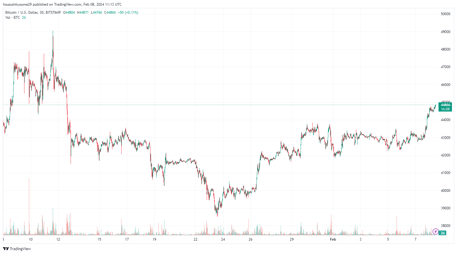 什么原因导致比特币价格飙升至45000美元?插图 什么原因导致比特币价格飙升至45000美元?