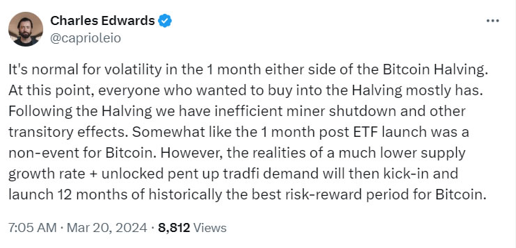 随着比特币价格跌破6.2万美元,比特币减半前的回调加大插图 随着比特币价格跌破6.2万美元,比特币减半前的回调加大