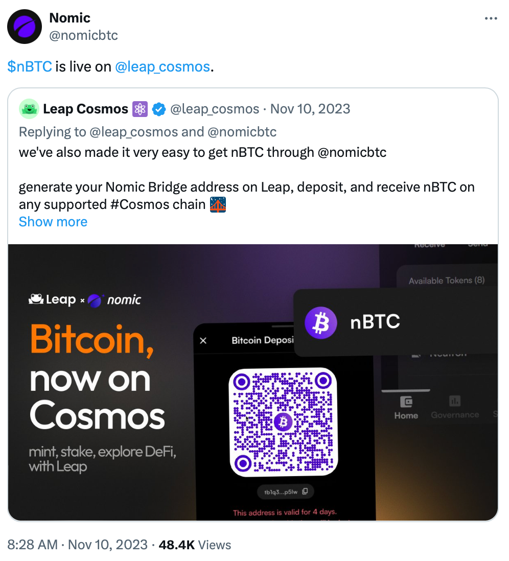 Nomic引入以太坊支持，实现去中心化比特币托管