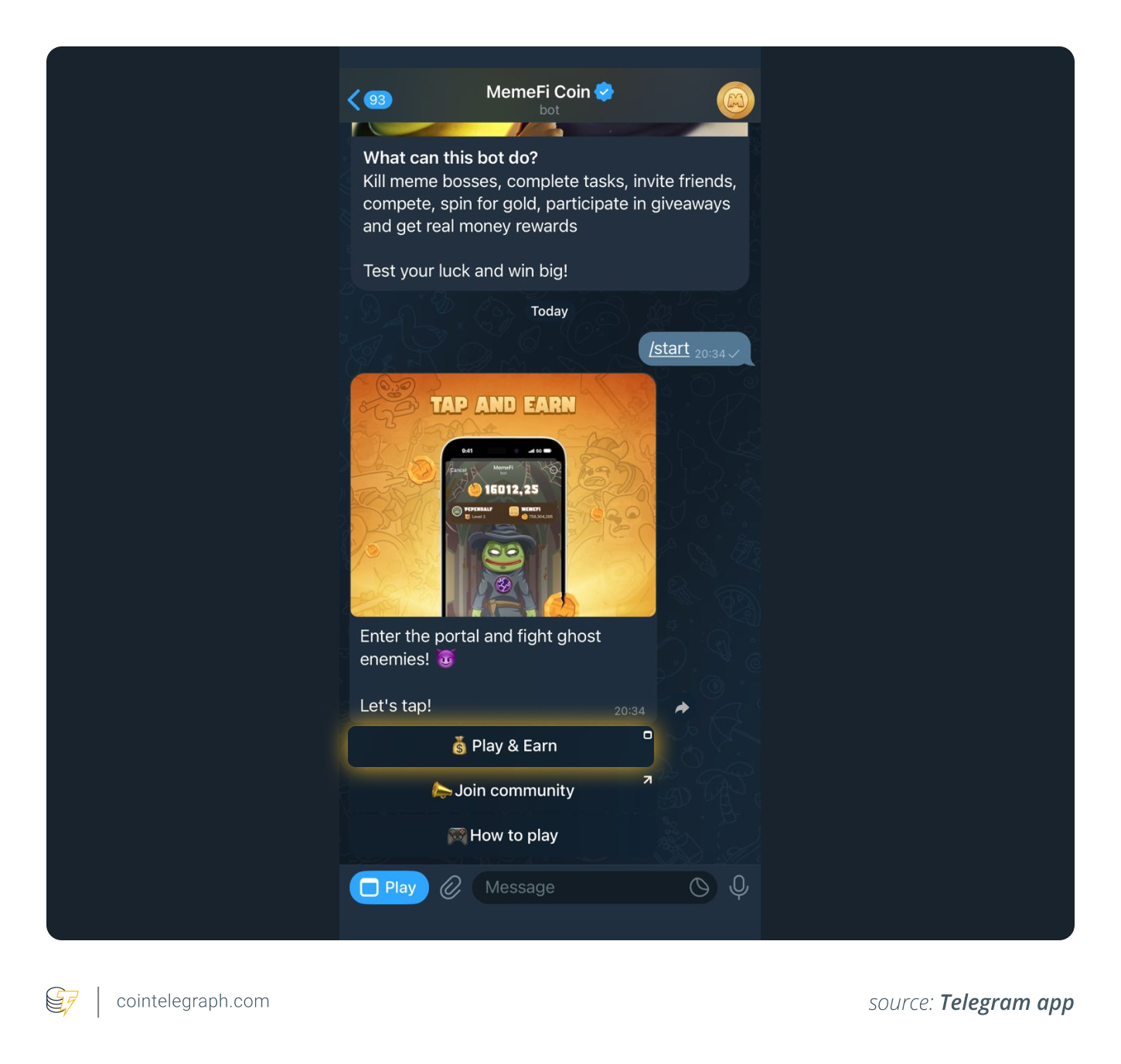 Telegram上流行的点击赚钱游戏MemeFi是什么?插图3 Telegram上流行的点击赚钱游戏MemeFi是什么?