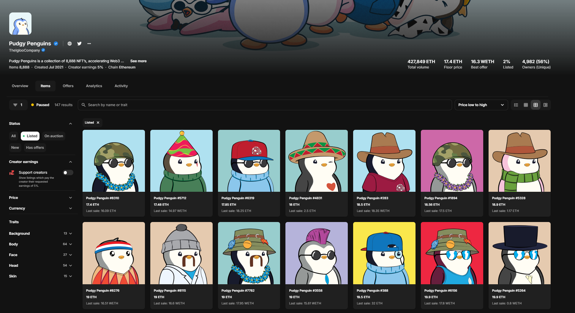 Pudgy Penguins的PENGU币在推出后下跌超过50％