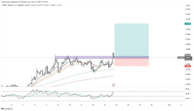 TRX币价格预测：ETF备案和USDT飙升暗示目标价为0.60美元