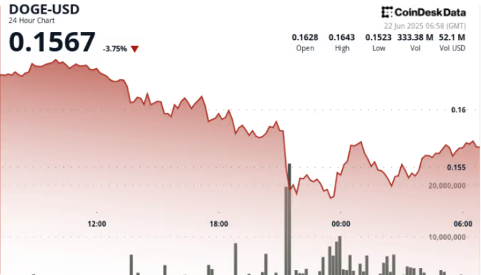 狗狗币价格下跌 8%，但呈现V型复苏，为多头提供动力