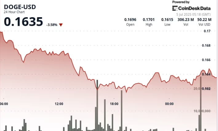 狗狗币价格维持 0.16美分支撑位，多头坚守多周低位